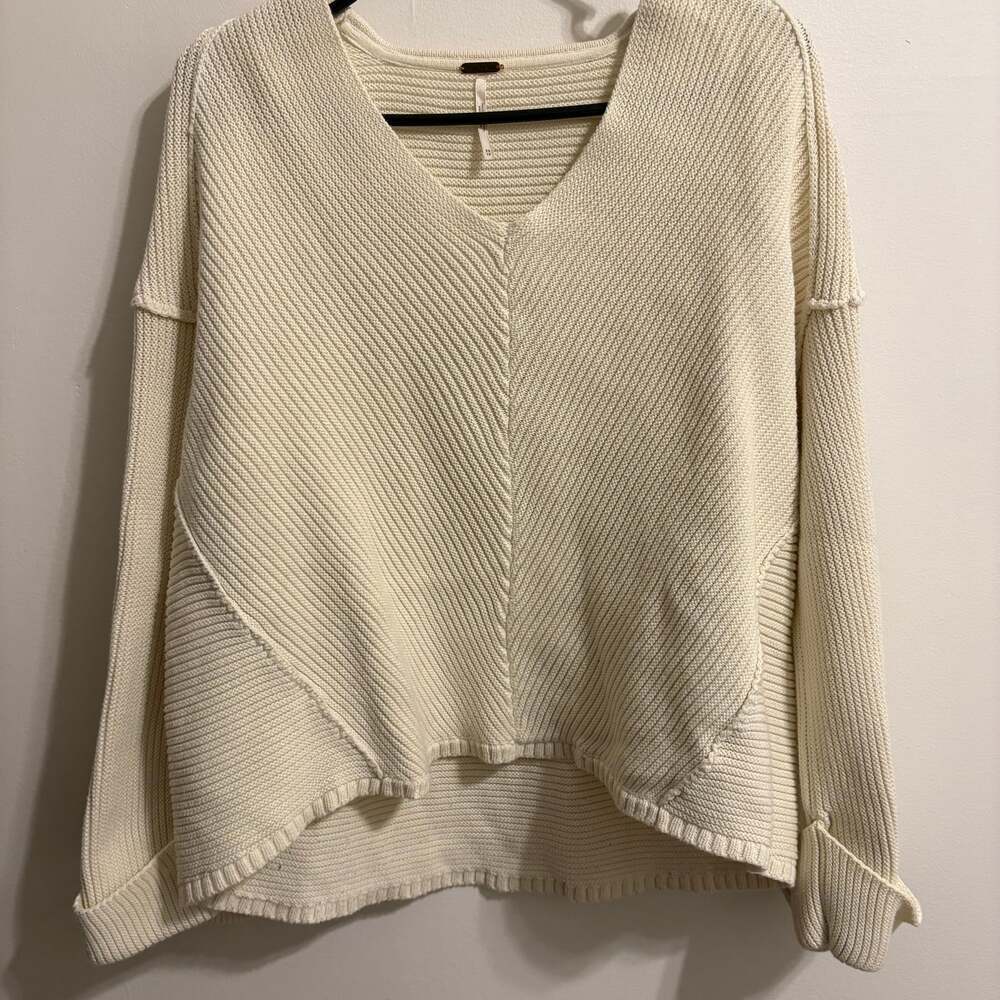 Free People We The Free Monterey Thermal V-Neck Oversized Top XS